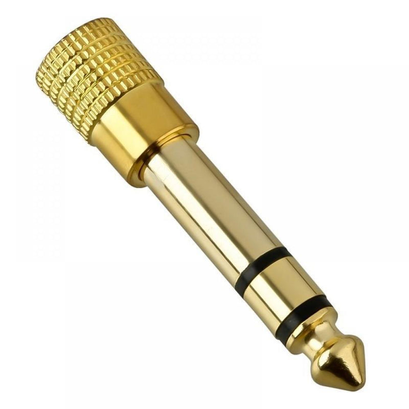 Adaptador Estéreo Banhado a Ouro P2 Fêmea x P10 Estéreo