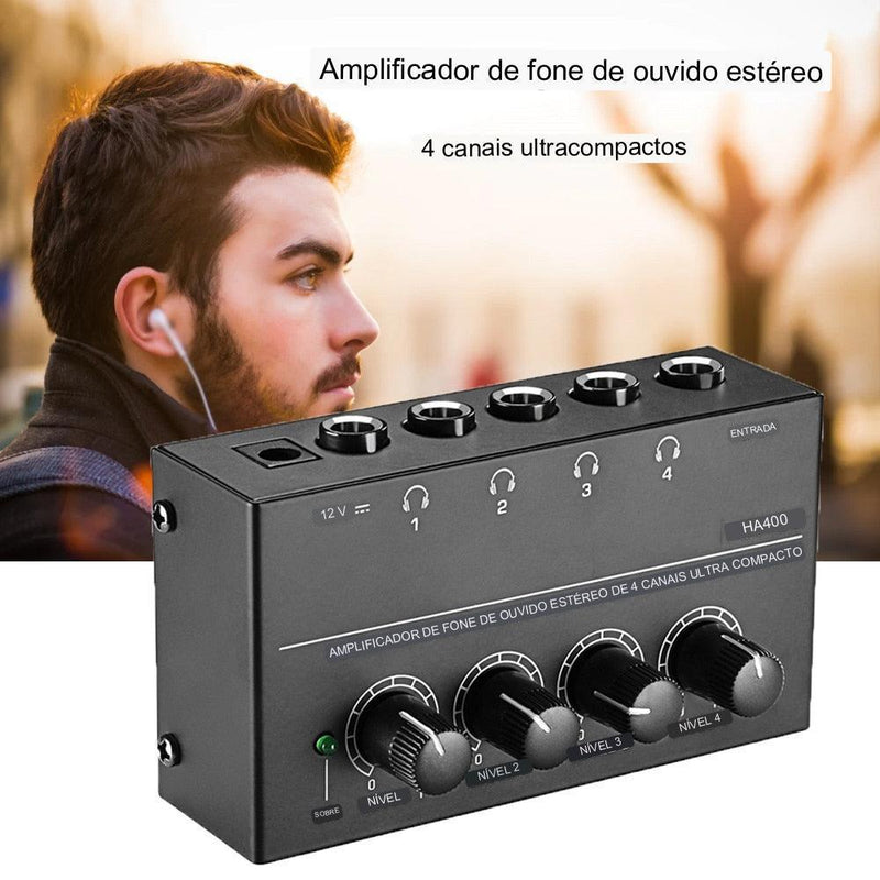 PowerPlay KZM HA400 - Amplificador de Fones Profissional Estéreo